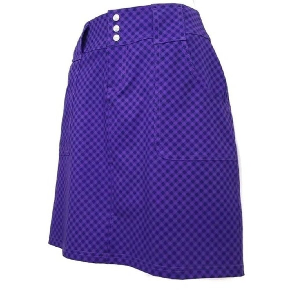 Ladies Jofit Golf/Tennis Skort Violet Gingham Plaid Size 2
